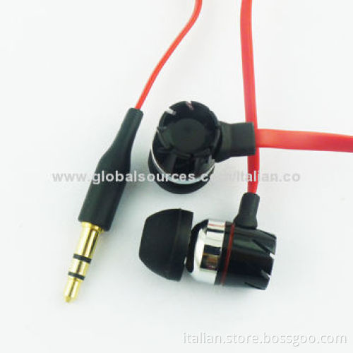 High-quality Colorful Flat Cable Earphones, 20-20,000Hz Frequency Response
